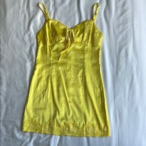 Yellow Satin Slip Dress